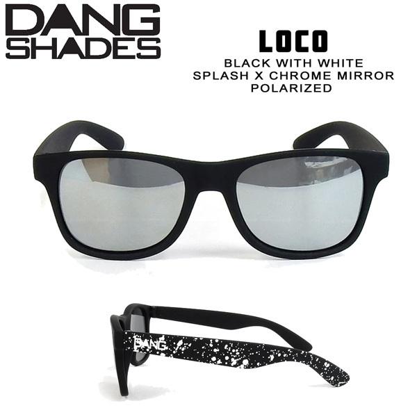 TOX t@bV X|[c DANG SHADE _VFCY LOCO BLACK WITH WHITE SPLASH X CHROME MIRROR POLARIZED R