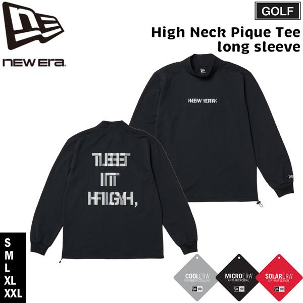ニューエラ ゴルフ 長袖 ハイネックポロ NEW ERA GOLF ロングスリーブ ハイネック ポロシャツ ブラック ポリエステル