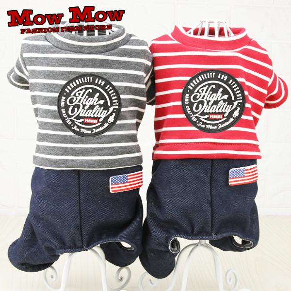 犬服 ペット服 ペット用品 秋冬 ワンピース Mowmow ワンピース シャツ つなぎ ボーダー アメリカ国旗 かわいい おしゃれ Dop0026 Dop0026 Mowmow 通販 Yahoo ショッピング