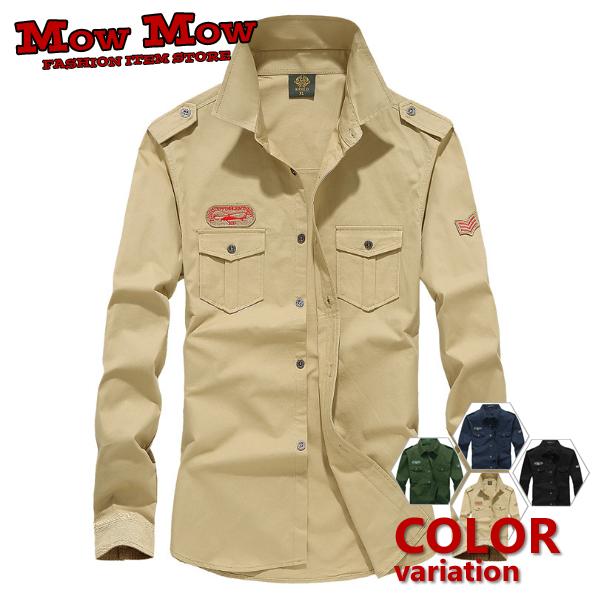 シャツ メンズ カッターシャツ ワイシャツ 長袖 ミリタリーシャツ アメカジ おしゃれ 春物 秋物 Z M Nsl0035 M Nsl0035 Mowmow 通販 Yahoo ショッピング