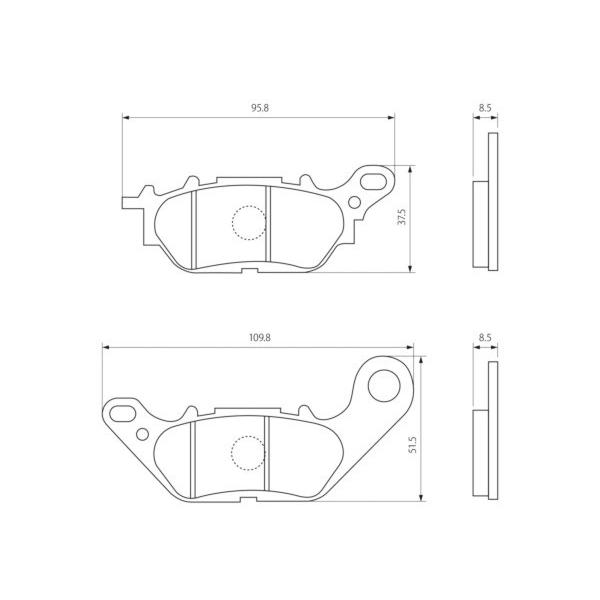 デイトナ DAYTONA デイトナ 赤パッド セミメタルパッド 95949 (バイク