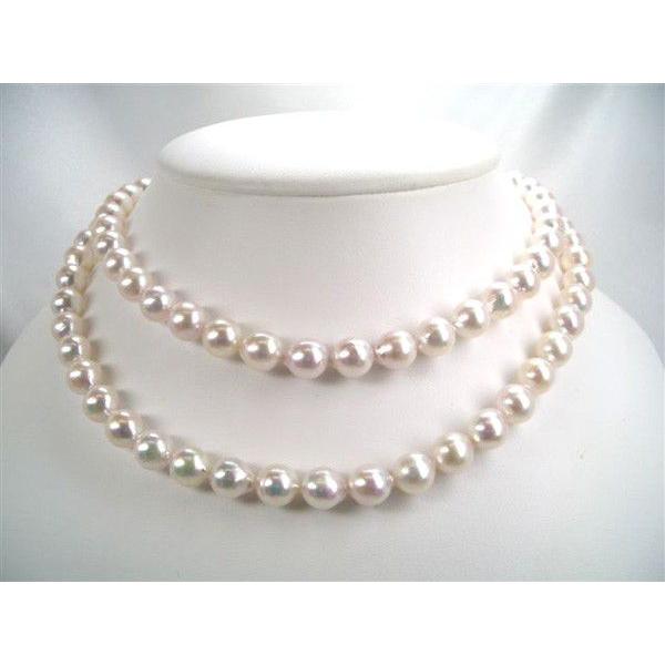 限定品svアコヤ真珠ロングネックレスセミラウンド8.0〜8.5mm : 三重