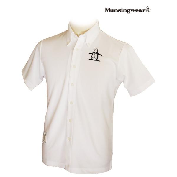 マンシングウェア メンズ 半袖シャツ フルオープン ホワイト ２０１７