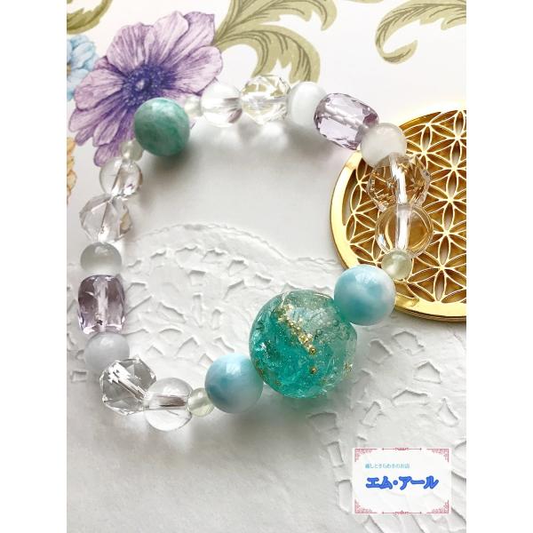 【一点物】ラリマー ハート♥️キラキラお姫様天然石ブレスレット imgrc0085766897.jpg