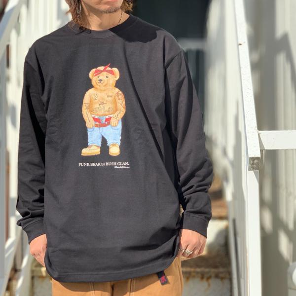 全2色 ブッシュクラン BUSH CLAN ロンT Tシャツ FUNK BEAR