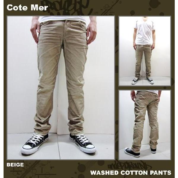Cote Mer[�R�[�g���[��] WASHED COTTON PANTS (PT-S12-005) �R�b�g���p���c �J���[�p���c / �x�[�W��