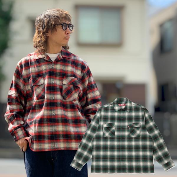 全2色 ハイドアンドシーク HIDE AND SEEK ネルシャツ Check L/S Shirt(26aw) レッド 赤 RED グリーン 緑 GREEN HS-080326
