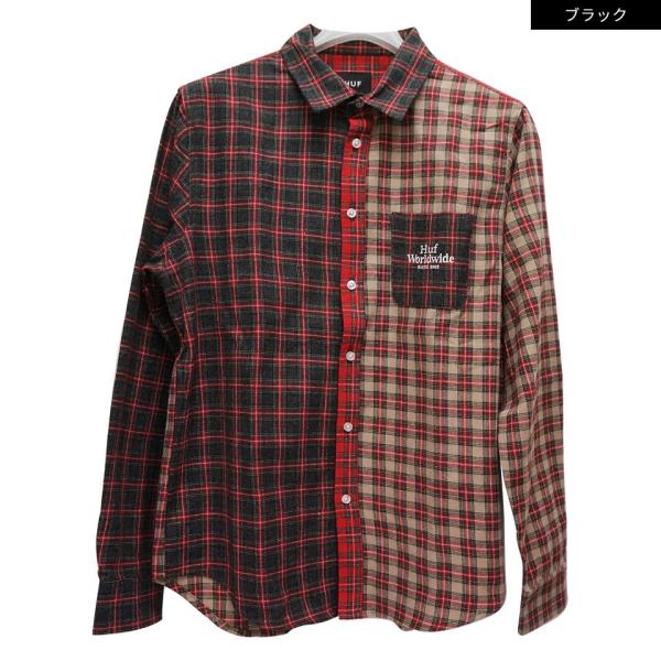 HUF（ハフ） チェック ネルシャツ SWIRE L/S WOVEN SHIRT クレイジー