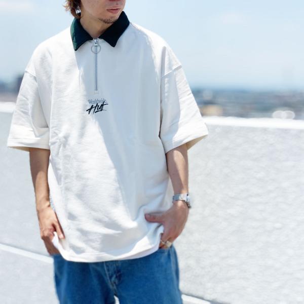 全3色 ハフ HUF ハーフジップポロシャツ HUF HUF OS ZIP POLO