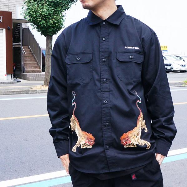 ロンリー LONELY論理 長袖シャツ ワークシャツ NUE TWINS WORK SHIRT 