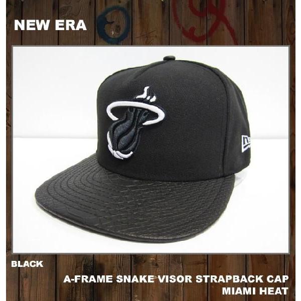 Miami Heat スナップバックキャップ 黒 NEW ERA □NEW ERA[ニューエラ] SNAKE VISOR STRAP BACK CAP