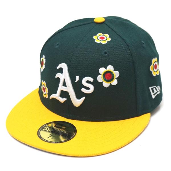 ニューエラ アスレチックス 59FIFTY ネイビー 花　ブルーム　記念　象ロゴ ニューエラ アスレチックス 59FIFTY ネイビー 花 ブルーム 記念