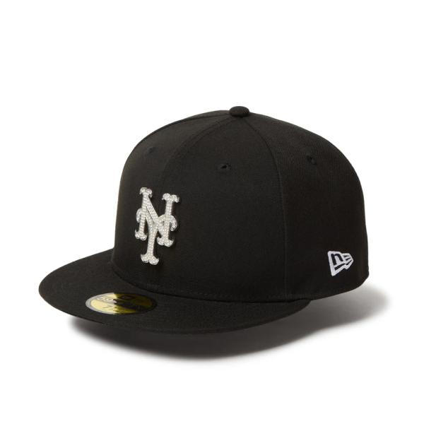 ニューエラ キャップ NEW ERA CAP 59FIFTY ラインストーンバッジ ニューヨーク・メッツ [14668128 FW25] 5950 RHINESTONE BADGE NEYMET メンズ・レディース 帽子 ブラック 正規取扱店 NEW ERA（ニューエラ） キャップ 59FIFTY Rhinestone Badge ライン