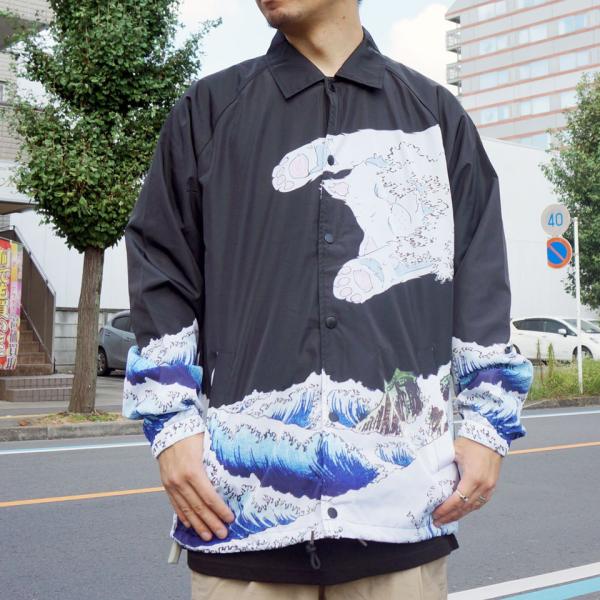 RIPNDIP 猫プリント ナイロンジャケット RIPNDIP リップンディップ 猫 マリア 聖母 ナイロン ジャケット
