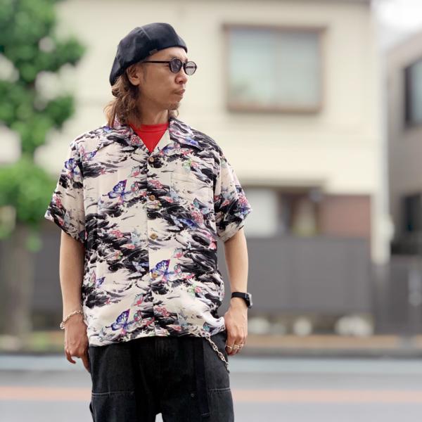 Sun surf アロハTシャツ 半袖　Lサイズ　レーヨン100% ブラック SUN SURF サンサーフ アロハシャツ ハワイアンシャツ RAYON HAWAIIAN