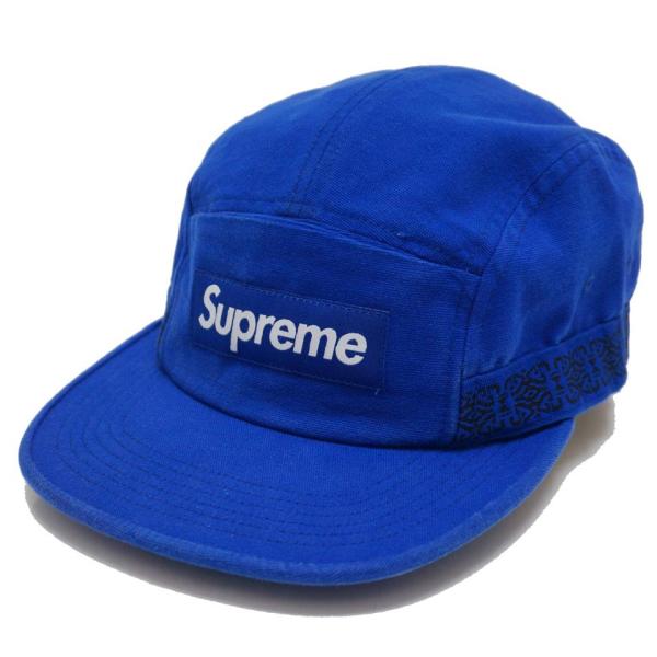 シュプリーム SUPREME シュプリーム キャップ SIDE TAPE CAMP CAP ブルー 青 BLUE アメリカ買い付け
