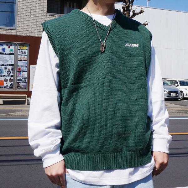 X-LARGE ✖︎ FUBU ニットベスト古着ワンポイント刺繍L - 通販