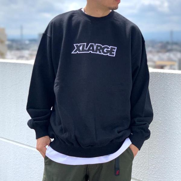 XLARGE エクストララージ スウェット センターロゴ ブルー ブラック