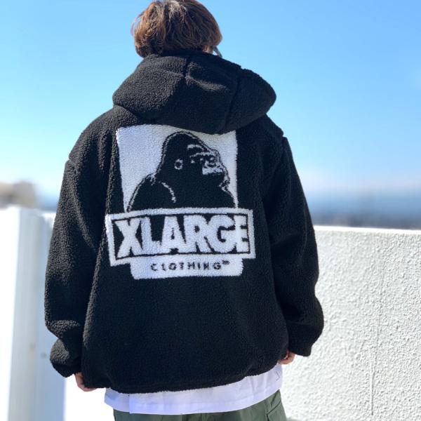 全3色 エクストララージ XLARGE ボアフリースジャケット BOA FLEECE ZIP-UP JACKET ブラック ブラウン グリーン  :xlarge2139:Mr-vibes 通販 