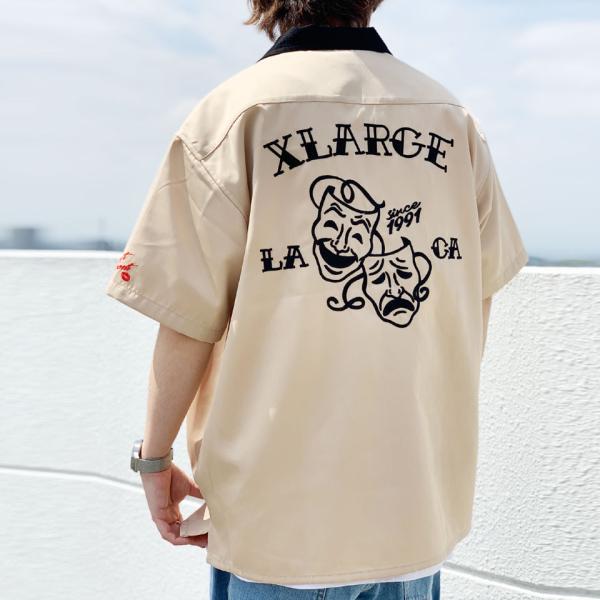 全2色 エクストララージ XLARGE 半袖シャツ TWO FACE OPEN