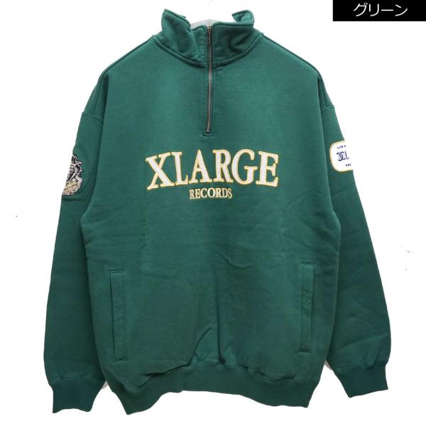 全2色 エクストララージ XLARGE ハーフジップスウェット トレーナー XL