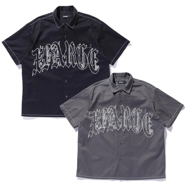 エクストララージ ワークシャツ 半袖 XLARGE XLARGE エクストララージ 半袖シャツ STITCHED ZIP UP S/S WORK