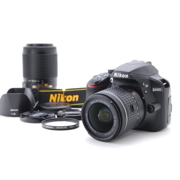 Nikon ニコン D3400 ダブルズームキット 新品SD32GB付き ショット数807回