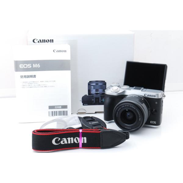 Canon キヤノン EOS M6 シルバー レンズキット 32GBSDカード付き
