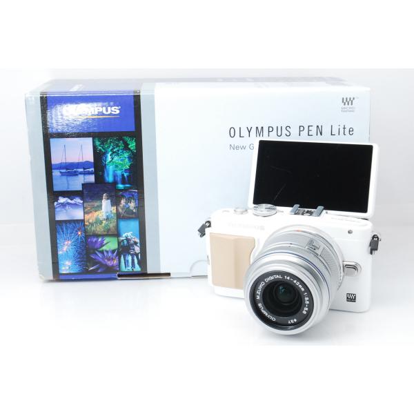 OLYMPUS オリンパス PEN E-PL5 ホワイト レンズキット 32GBSDカード付き iPhone転送 ショット数6219回