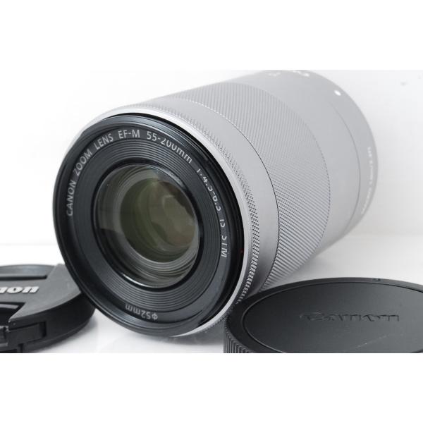 EF-M Canon キヤノン 55-200mm F4.5-6.3 IS STM シルバー 手ぶれ補正