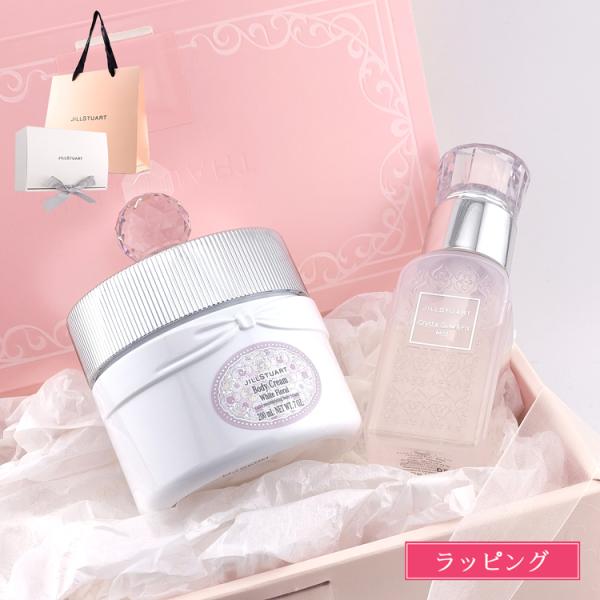 ジルスチュアートのボディクリームとフィックスミストのギフトセットブランドJILLSTUART（ジルスチュアート）成分画像参照セット内容ホワイトフローラル ボディクリーム 200g x 1クリスタル グロウ＆フィックス ミスト 60mL x ...