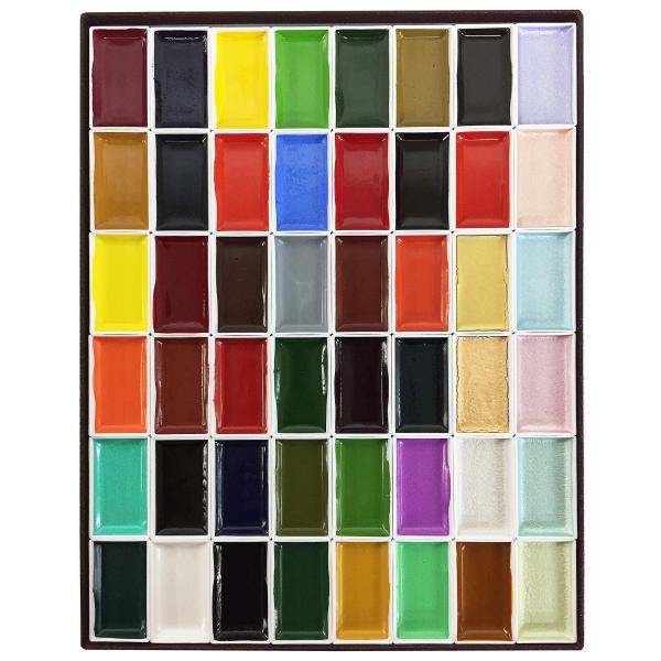 吉祥 日本画用絵具 角顔彩 上製 48色