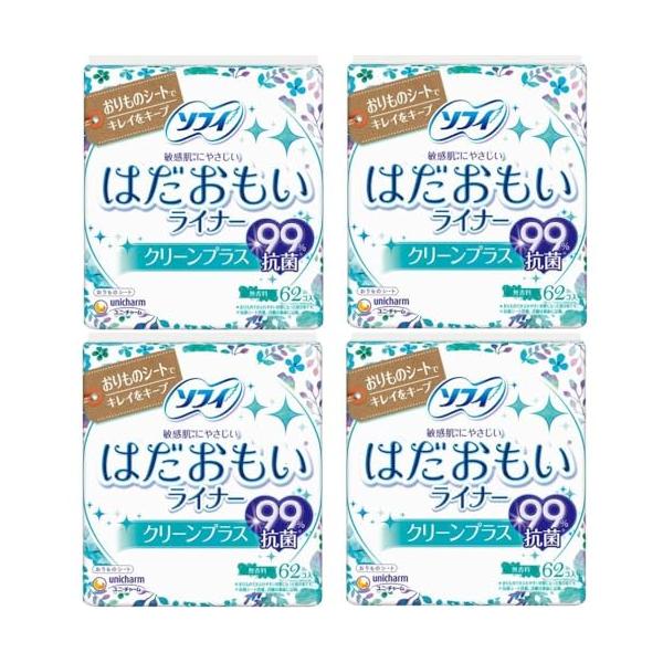 まとめ買いソフィ はだおもいライナー クリーンプラス 62枚入×4個