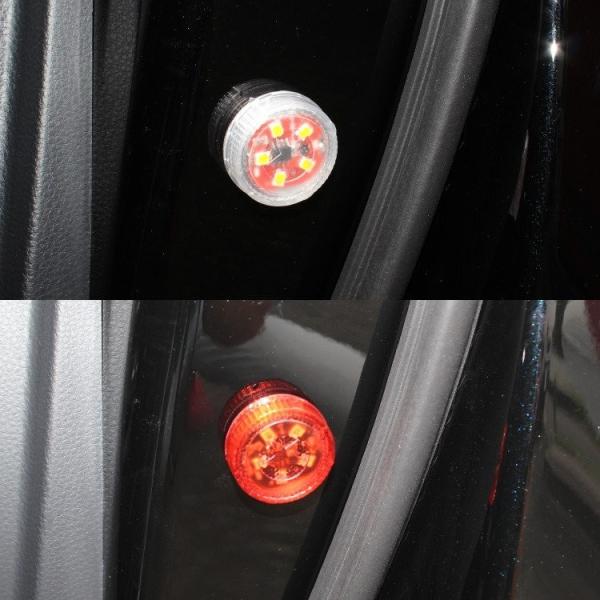 ドア 警告灯 ワーニングランプ LED 自動センサー付き ストライカー 衝突防止 カーテシランプ 電池内蔵 汎用 配線不要 2個セット