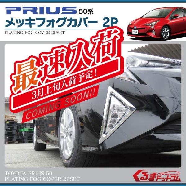 プリウス 50系 前期 フォグカバー フロントバンパー メッキ