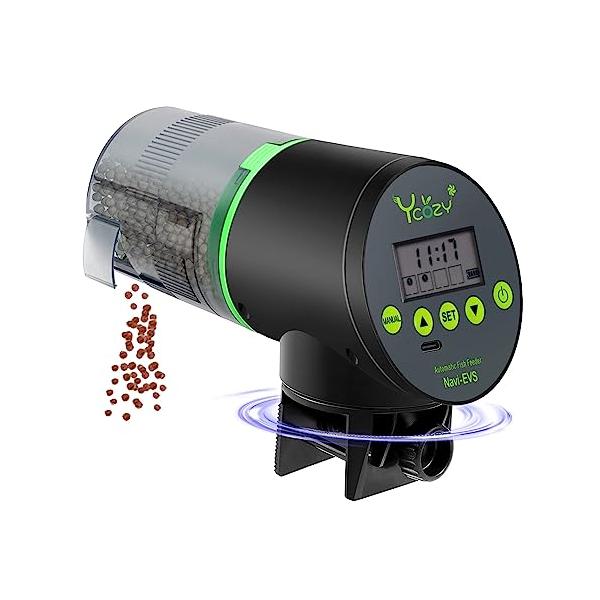 Ycozy 魚自動給餌器 二代 USB充電式 湿気防止 水族水槽用タイム