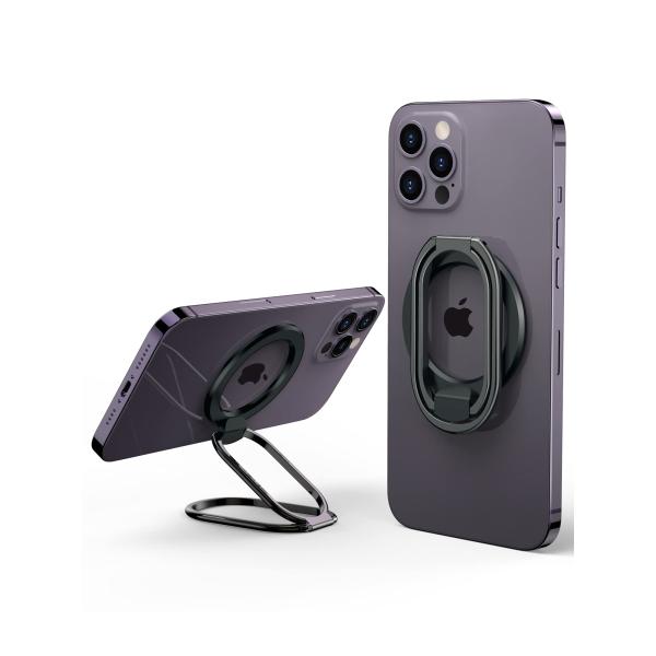 カラー：ブラック・【i Phone15/16/14/13/12MagSafeシリーズ専用デザイン】本製品は、 enGMOLPHY最新製の MagSafe 対応スマホリングです。16/16Plus/16 Pro/16 Pro Max/15/1...