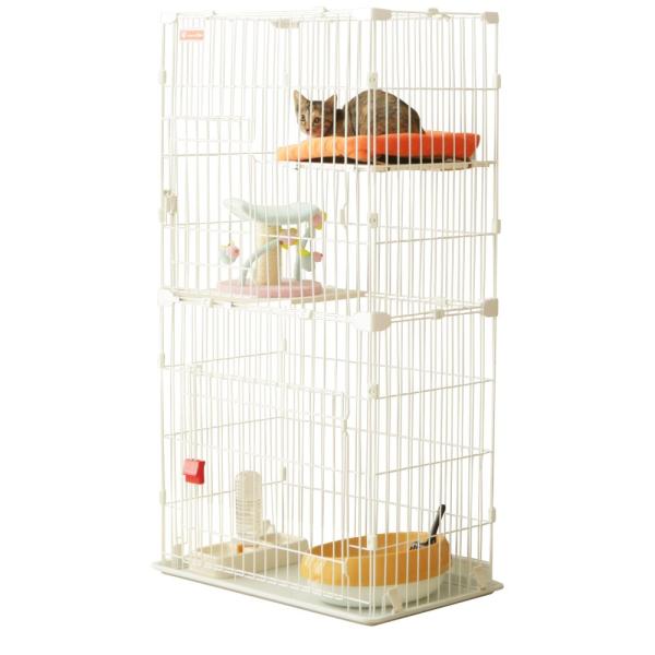 アイリスオーヤマ 猫 ケージ スリムケージ 2段 白 アイリスオーヤマ スリム キャットケージ 2段 ホワイト : MRN's SHOP