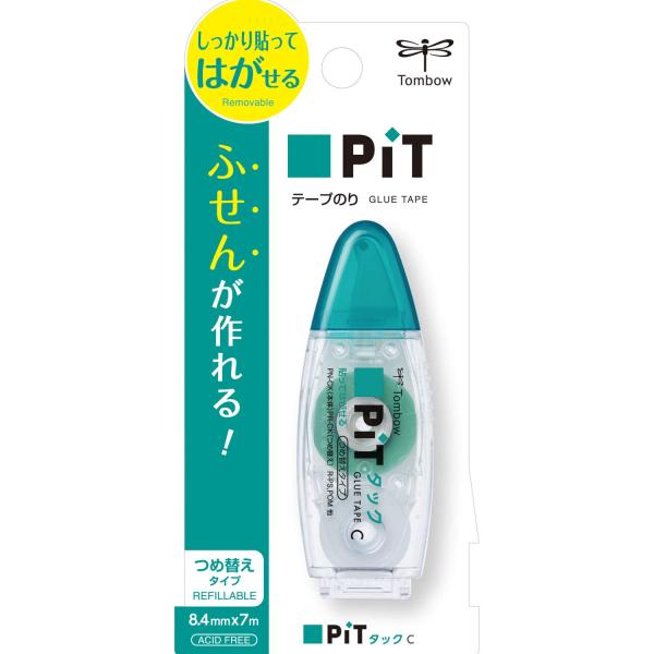 他サイト： トンボ鉛筆 テープのり 貼ってはがせる PiT タックC 本体 (つめ替えタイプ) コンの商品画像