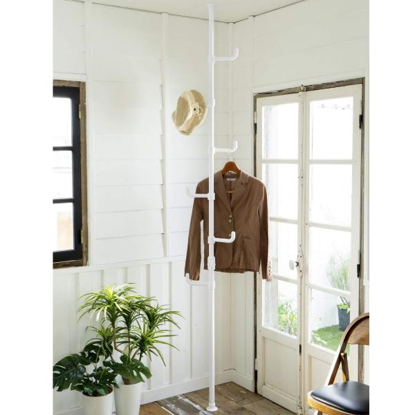 他サイト： 山善 突っ張り ラック ポールハンガー 全体耐荷重30kg ワンタッチ突っ張り (実用の商品画像