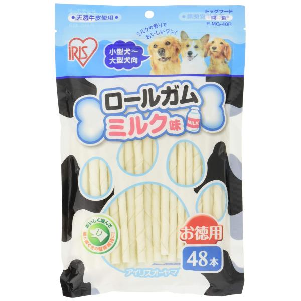 他サイト： アイリスオーヤマ(IRIS OHYAMA) 犬 おやつ ロールガムミルク味 48本入 P-MG-48Rの商品画像
