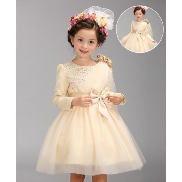 子供ドレス ピアノ発表会 結婚式 ワンピース 袖あり フォーマル 女の子 七五三 パーティードレス ジュニアドレス ベージュ 100 160 Buyee Buyee 提供一站式最全面最专业现地yahoo Japan拍卖代bid代拍代购服务 Bot Online