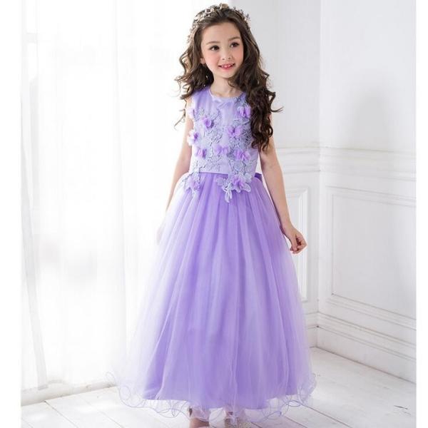 新品 子供ドレス ピアノ発表会 ロング 子供ドレス 発表会 子どもドレス フォーマル 七五三 ジュニアドレス 紫 パープル 100 1 130 140 150 160 D Jane Errin 通販 Yahoo ショッピング