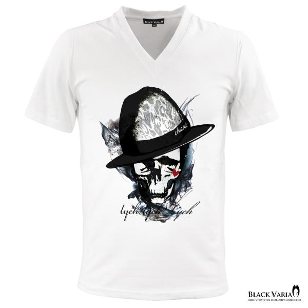 Blackvaria Tシャツ プリント Vネック スカル豹ヒョウ柄ハットキスマーク髑髏 半袖 メンズ ホワイト白 Zkh146 Buyee Buyee Japanese Proxy Service Buy From Japan Bot Online