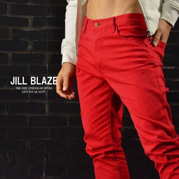 JILL BLAZE パンツ 無地 スリムフィット ストレッチ スキニー JILL BLAZE パンツ 無地 スリムフィット ストレッチ スキニー