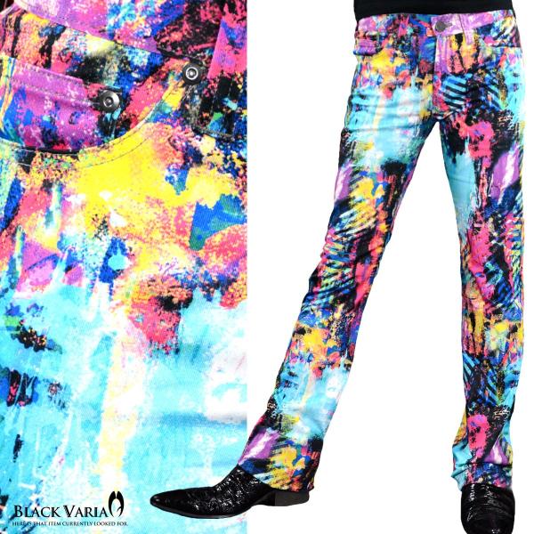 トルネードマート「ローズ薔薇花柄プリントブーツカットパンツ」ブラックS✨ トルネードマート「ローズ薔薇花柄プリントブーツカットパンツ