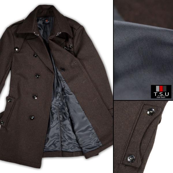 トレンチコート シングル ウール メルトン ビジネス ロング メンズ 無地 日本製 スリム ロングコート ブラウン茶 Buyee Buyee 日本の通販商品 オークションの代理入札 代理購入