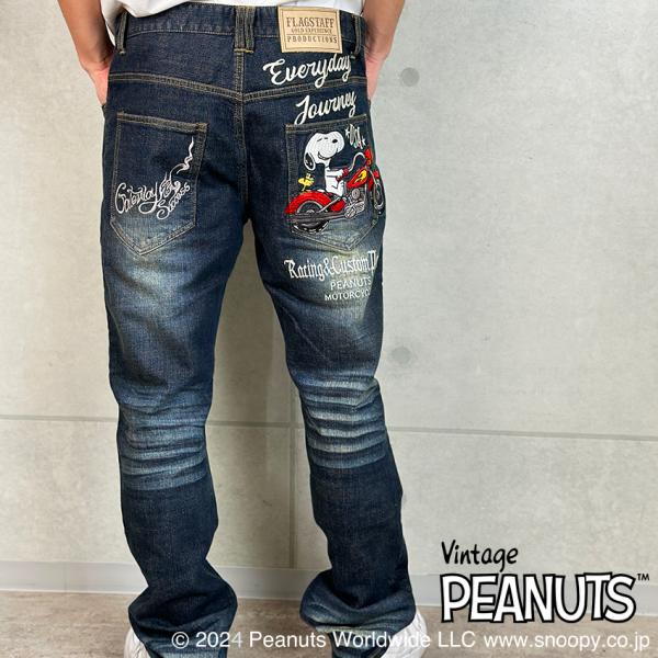 SNOOPY（スヌーピー） FLAG STAFF デニム ジーンズ mens バイク メンズ