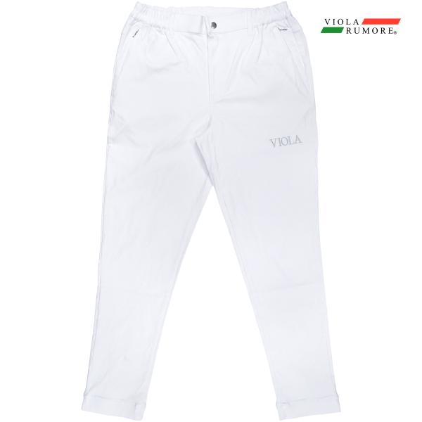VIOLA rumore ヴィオラ ビオラ テーパードパンツ ロゴ柄ジャガード ストレッチ メンズ ボトム(ホワイト白) 62117 VIOLA rumore（ヴィオラ ルモーレ） ビオラ テーパードパンツ ロゴ柄