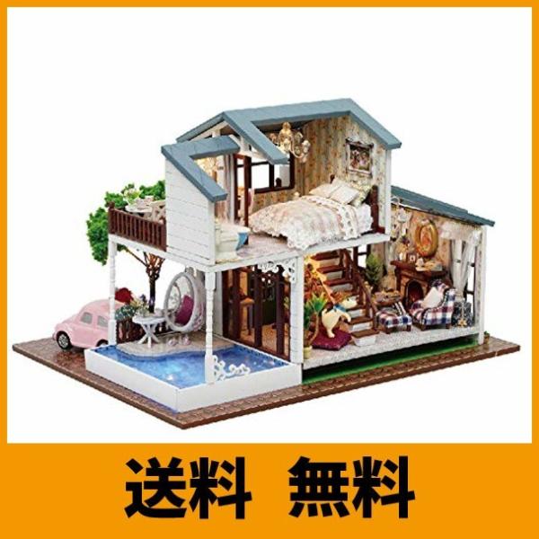 Moin ドールハウス ミニチュア 手作りキット セット 犬と暮らす豪華な家 大きな木 イギリス 大型 ピアノ レンガ ロンドンの休日 営業